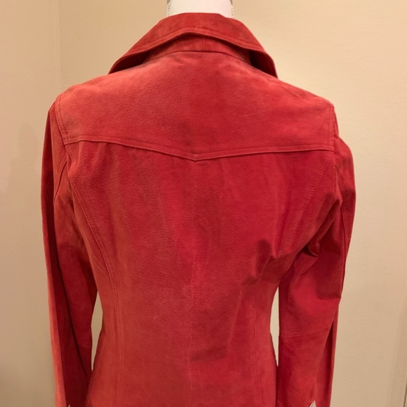 Mark Alan Red Leather w. Green Crystals Jacket NWT - Picture 7 of 8